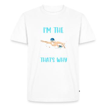Je suis l’entraîneur de natation Drôle d’entraîneur de natation - T-shirt Premium bio Homme - blanc - Devant - Nico (187cm)