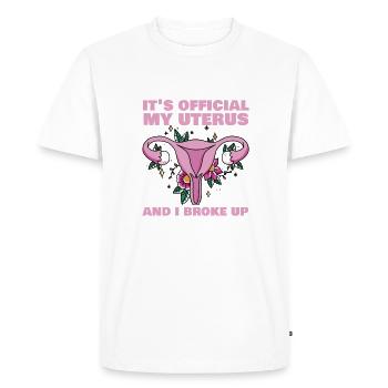 My Uterus And I Broke Up Hysterectomy Uterus - Men's Premium Organic T-Shirt - white - Front - Nico (187cm)