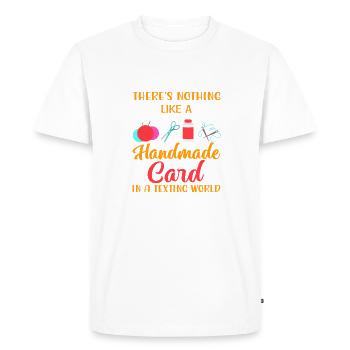 Drôle de fabrication de cartes Scrapbookig Artisanat - T-shirt Premium bio Homme - blanc - Devant - Nico (187cm)