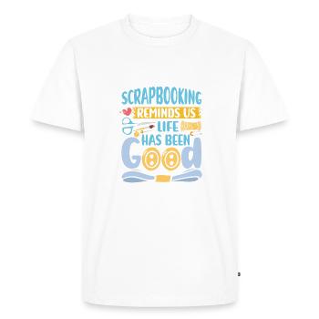Scrapbooking Reminds Us Life Has Been Good - Men's Premium Organic T-Shirt - white - Front - Nico (187cm)