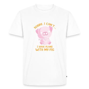 Désolé je ne peux pas avoir des plans avec mon cochon drôle de cochon - T-shirt Premium bio Homme - blanc - Devant - Nico (187cm)