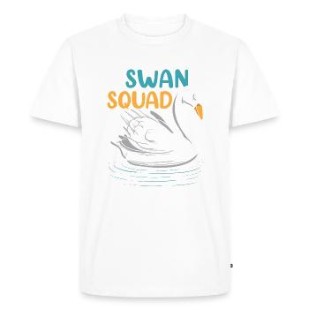 Swan Squad Funny Swan Animal Bird - Men's Premium Organic T-Shirt - white - Front - Nico (187cm)