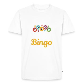 Ce qui se passe au bingo reste au bingo - T-shirt Premium bio Homme - blanc - Devant - Nico (187cm)