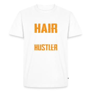 Hair Hustler Drôle Coiffeur Barbier - T-shirt Premium bio Homme - blanc - Devant - Nico (187cm)