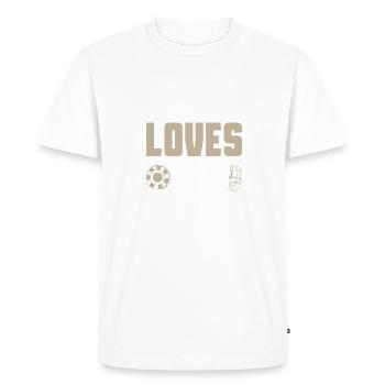 Ce père aime le Blackjack Drôle 21 Blackjack Père - T-shirt Premium bio Homme - blanc - Devant - Nico (187cm)
