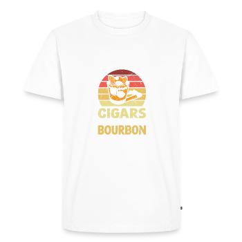 Prévisions du week-end Cigares avec une chance de Bourbon - T-shirt Premium bio Homme - blanc - Devant - Nico (187cm)