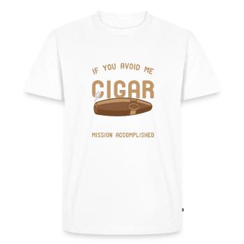 Cigar Smoke Saying Funny Cigar Smoker - Men's Premium Organic T-Shirt - white - Front - Nico (187cm)
