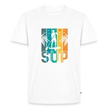 SUP Rétro Stand Up Paddle Boarding - T-shirt Premium bio Homme - blanc - Devant - Nico (187cm)