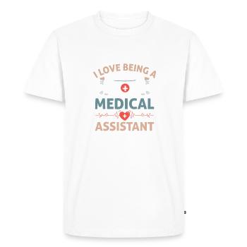 I Love Being A Medical Assistant Funny Nurse - Men's Premium Organic T-Shirt - white - Front - Nico (187cm)