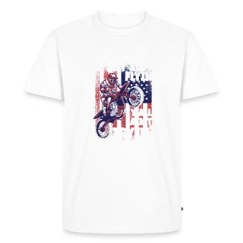 Course de piste de terre drôle si la terre ne vole pas - T-shirt Premium bio Homme - blanc - Devant - Nico (187cm)