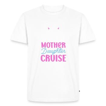 Mère Fille Croisière Drôle de vacances en famille - T-shirt Premium bio Homme - blanc - Devant - Nico (187cm)