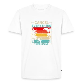 There Is Wind Funny Kitesurfer Kiteboarding - Men's Premium Organic T-Shirt - white - Front - Nico (187cm)