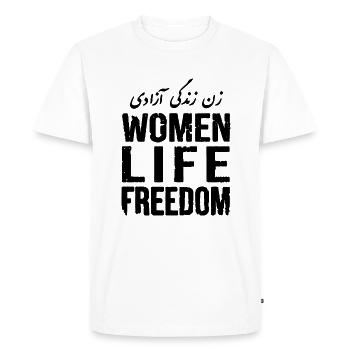 Women life freedom iran - Men's Premium Organic T-Shirt - white - Front - Nico (187cm)