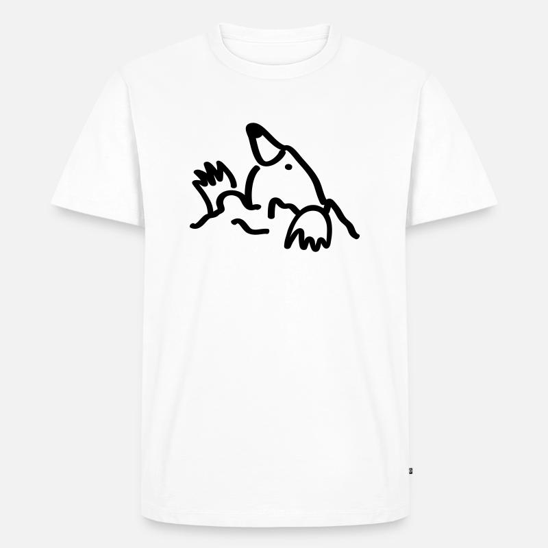 Maulwurf //Mole - Männer Premium Bio T-Shirt - Weiß