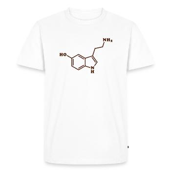 Serotonin Molecular Chemical Formula - Men's Premium Organic T-Shirt - white - Front - Nico (187cm)