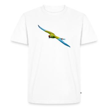 Perroquet, Petit Ara de Soldat Volant, Naturel - T-shirt Premium bio Homme - blanc - Devant - Nico (187cm)
