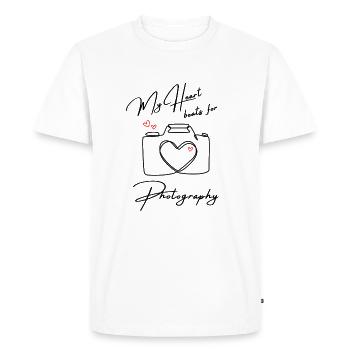 My heart beats for photography - Men's Premium Organic T-Shirt - white - Front - Nico (187cm)