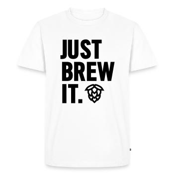 Juste le brasser - T-shirt Premium bio Homme - blanc - Devant - Nico (187cm)