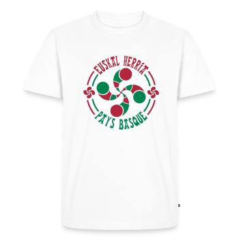 croix basque lauburu 59 - T-shirt Premium bio Homme - blanc - Devant - Nico (187cm)