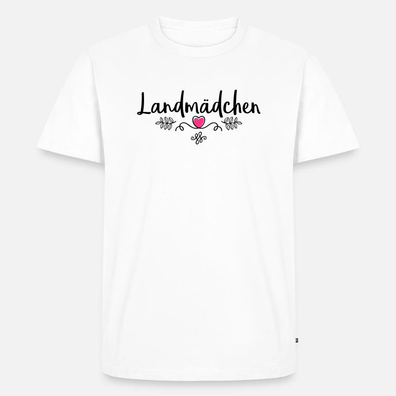 landmaedchen herz - Männer Premium Bio T-Shirt - Weiß