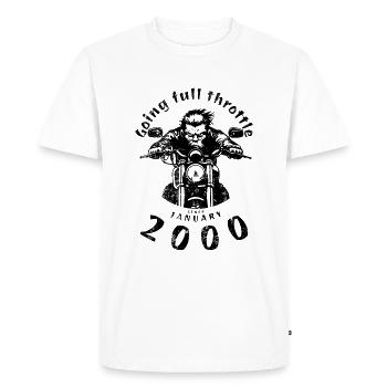 25. Geburtstag : Plein régime depuis 01/2000 - T-shirt Premium bio Homme - blanc - Devant - Nico (187cm)