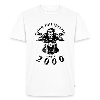 25. Geburtstag Tourne à plein régime depuis 04/2000 - T-shirt Premium bio Homme - blanc - Devant - Nico (187cm)
