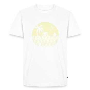 beach with palm trees and blue ocean - T-shirt Premium bio Homme - blanc - Devant - Nico (187cm)