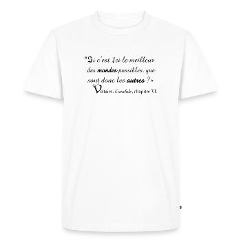 Meilleur-des-mondes - T-shirt Premium bio Homme - blanc - Devant - Nico (187cm)