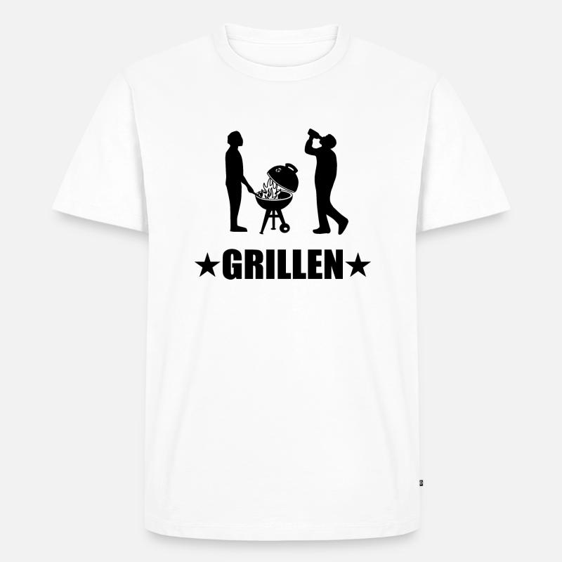 BBQ - Männer Premium Bio T-Shirt - Weiß