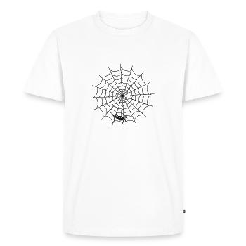 Toile d'araignée avec araignée sur le fil - T-shirt Premium bio Homme - blanc - Devant - Nico (187cm)