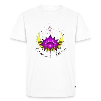 Du calme - T-shirt Premium bio Homme - blanc - Devant - Nico (187cm)