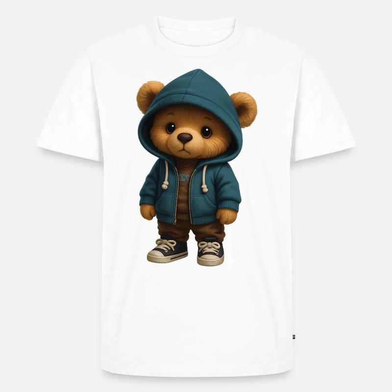 Kapuzenpullover Teddy - Männer Premium Bio T-Shirt - Weiß