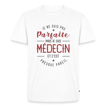 medecin parfaite cadeau femme maman médecin - T-shirt Premium bio Homme - blanc - Devant - Nico (187cm)