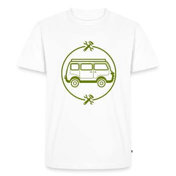 Car - Bus - Oldtimer - Nostalgic - Men's Premium Organic T-Shirt - white - Front - Nico (187cm)