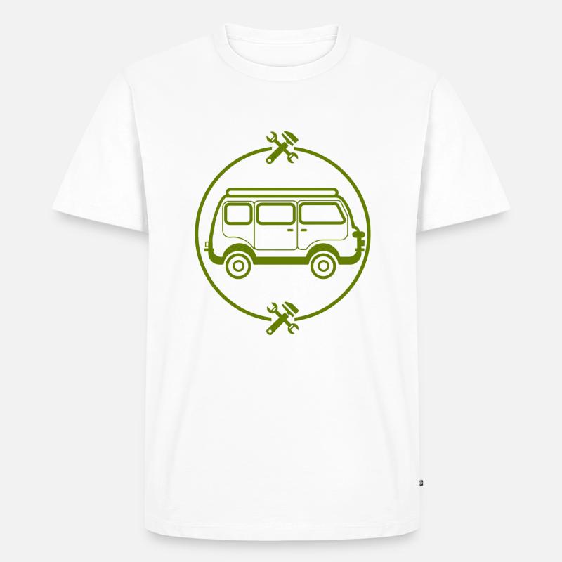 Auto - Bus - Oldtimer - Nostalgisch - Männer Premium Bio T-Shirt - Weiß