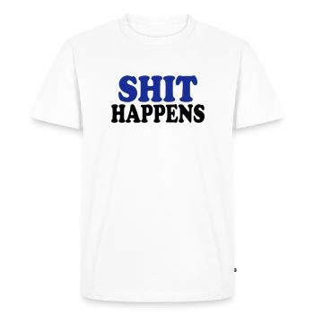 Shit happens - T-shirt Premium bio Homme - blanc - Devant - Nico (187cm)