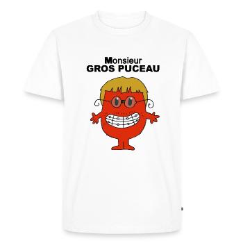 monsieur gros puceau - T-shirt Premium bio Homme - blanc - Devant - Nico (187cm)