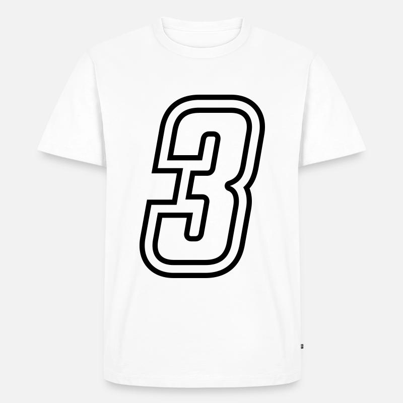 3 Zahl nummer - Männer Premium Bio T-Shirt - Weiß