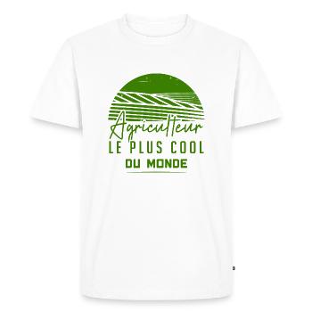 Agriculteur Le Plus Cool Du Monde - T-shirt Premium bio Homme - blanc - Devant - Nico (187cm)