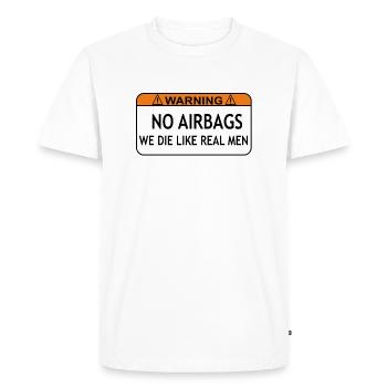 no airbag - Men's Premium Organic T-Shirt - white - Front - Nico (187cm)