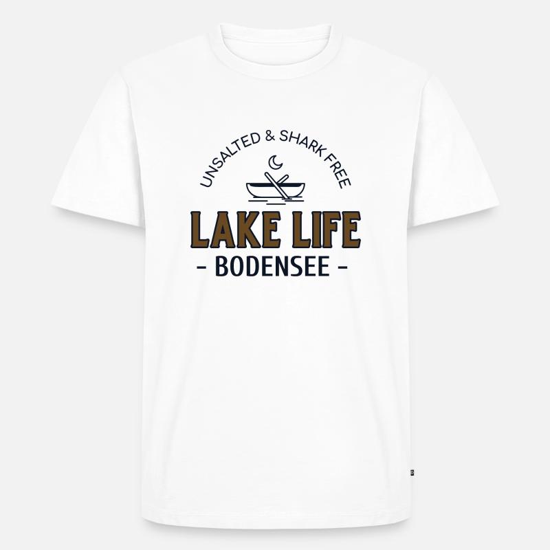 Bodensee - Männer Premium Bio T-Shirt - Weiß