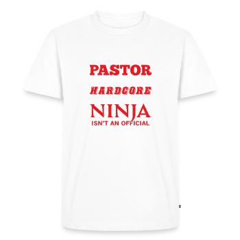 Pastor devil stomping Ninja - T-shirt Premium bio Homme - blanc - Devant - Nico (187cm)