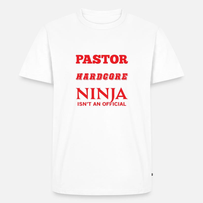Pastor devil stomping Ninja - Männer Premium Bio T-Shirt - Weiß