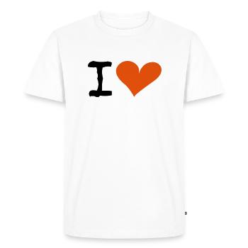I Heart - T-shirt Premium bio Homme - blanc - Devant - Nico (187cm)