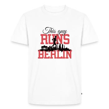 This guy runs Berlin Marathon Running Shirt black - Men's Premium Organic T-Shirt - white - Front - Nico (187cm)