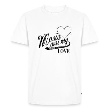 music was my first love - T-shirt Premium bio Homme - blanc - Devant - Nico (187cm)