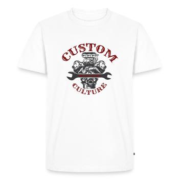 Moteur V8 USA - T-shirt Premium bio Homme - blanc - Devant - Nico (187cm)