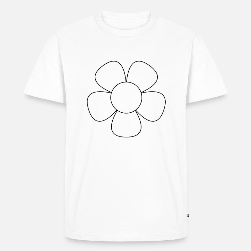 Blume - Männer Premium Bio T-Shirt - Weiß