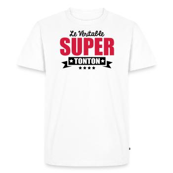 le véritable super tonton - T-shirt Premium bio Homme - blanc - Devant - Nico (187cm)