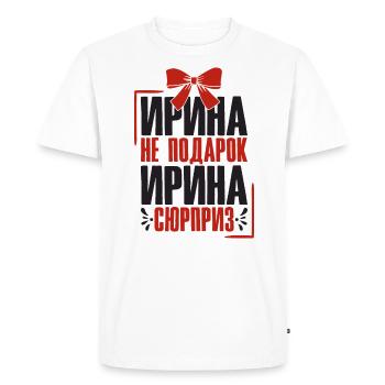 Irina disant en russe tenue russe pour - T-shirt Premium bio Homme - blanc - Devant - Nico (187cm)